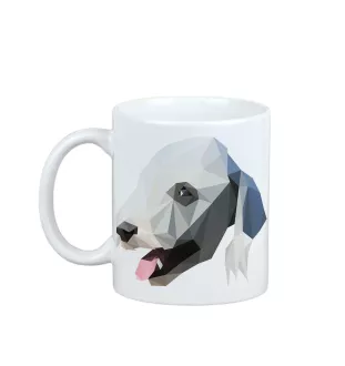 Terrier De Bedlington, Bedlington Terrier - tasse avec une photo et un motif de chien géométrique Art-Dog