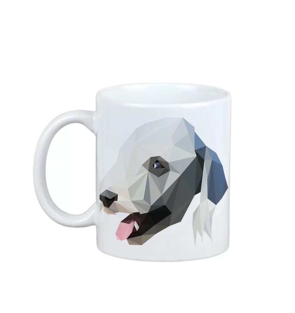 Bedlington Terrier, Rothbury Terrier - Becher mit einem Bild und dem Schriftzug geometrischer Hund Art-Dog