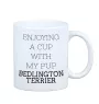 Bedlington Terrier, Rothbury Terrier, Rodbery Terrier - cup with a geometric dog image and the inscription Art-Dog