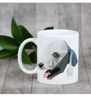 Terrier De Bedlington, Bedlington Terrier - tasse avec une photo et un motif de chien géométrique Art-Dog