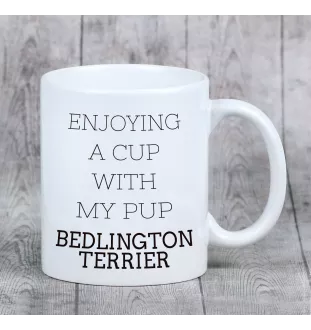 Bedlington Terrier, Rothbury Terrier - Becher mit einem Bild und dem Schriftzug geometrischer Hund Art-Dog
