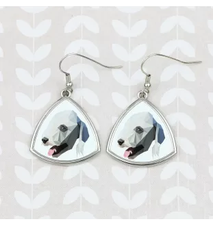 Bedlington Terrier, Rothbury Terrier, Rodbery Terrier - earrings with a picture and the inscription geometric dog Art-Dog