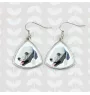 Bedlington Terrier, Rothbury Terrier, Rodbery Terrier - earrings with a picture and the inscription geometric dog Art-Dog