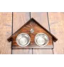 Belgian Shepherd Dog, Belgian Sheepdog - wooden stand with bowls for a dog, decorative dog bowls, a gift for adopting a dog from the Art-Dog brand