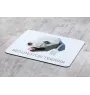 Bedlington Terrier, Rothbury Terrier - geometrisches Mauspad mit Bild und Aufschrift von Art-Dog