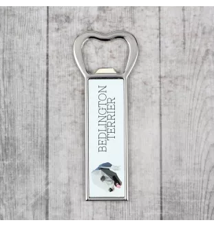 Terrier De Bedlington, Bedlington Terrier - ouvre-bouteille avec une image et une inscription pour la bière Art-Dog