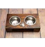 Azawakh, Tuareg Sloughi I - wooden stand with bowls for a dog, steel dog bowls, a gift for adopting a dog from the Art-Dog brand