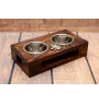 Azawakh, Tuareg Sloughi I - wooden stand with bowls for a dog, steel dog bowls, a gift for adopting a dog from the Art-Dog brand