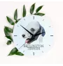 Bedlington Terrier, Rothbury Terrier, Rodbery Terrier - geometric wall clock with a picture and the brand name Art-Dog