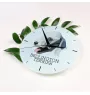 Bedlington Terrier, Rothbury Terrier - geometrische Wanduhr mit Bild und Aufschrift der Marke Art-Dog