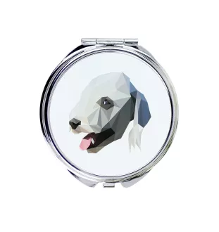 Terrier De Bedlington, Bedlington Terrier - miroir avec une image et un motif géométrique de la marque Art-Dog