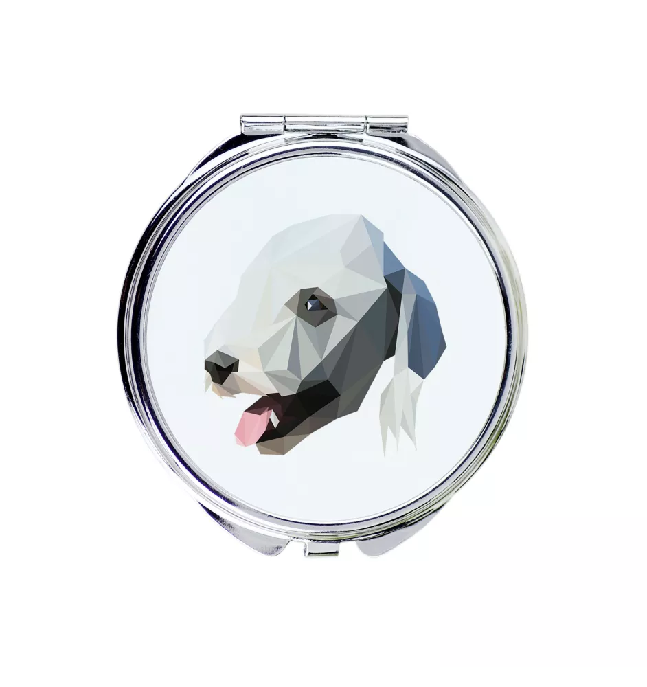 Terrier De Bedlington, Bedlington Terrier - miroir avec une image et un motif géométrique de la marque Art-Dog