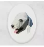 Bedlington Terrier, Rothbury Terrier - Fliese mit geometrischem Bild und Schriftzug der Marke Art-Dog