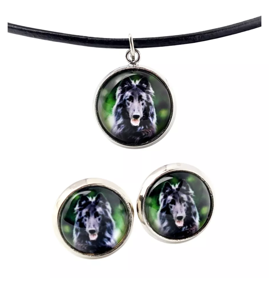 Chiens de Berger Belge - boîte à bijoux avec votre photo, ensemble collier et boucles d'oreilles, produits personnalisés de la marque Art-Dog