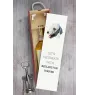 Terrier De Bedlington, Bedlington Terrier - une boîte géométrique avec une photo et un texte pour le vin de la marque Art-Dog