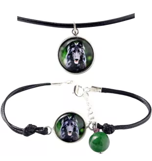 Chiens de Berger Belge - ensemble de bijoux avec votre photo, ensemble fait à la main, bracelet et collier de la marque Art.-Dog
