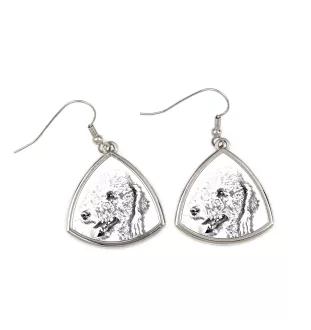 Bedlington Terrier, Rothbury Terrier - Hund Ohrringe, hängende Ohrringe mit Bild, personalisierter Schmuck mit dem Aufdruck der Marke Art-Dog
