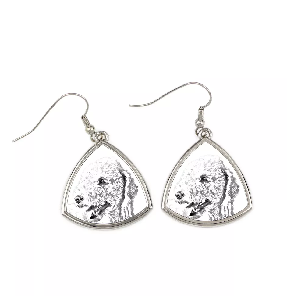 Bedlington Terrier, Rothbury Terrier - Hund Ohrringe, hängende Ohrringe mit Bild, personalisierter Schmuck mit dem Aufdruck der Marke Art-Dog