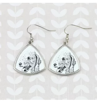 Bedlington Terrier, Rothbury Terrier - Hund Ohrringe, hängende Ohrringe mit Bild, personalisierter Schmuck mit dem Aufdruck der Marke Art-Dog