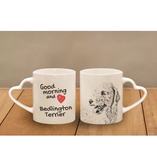 Bedlington Terrier kubek z psem good morning serce Art-Dog