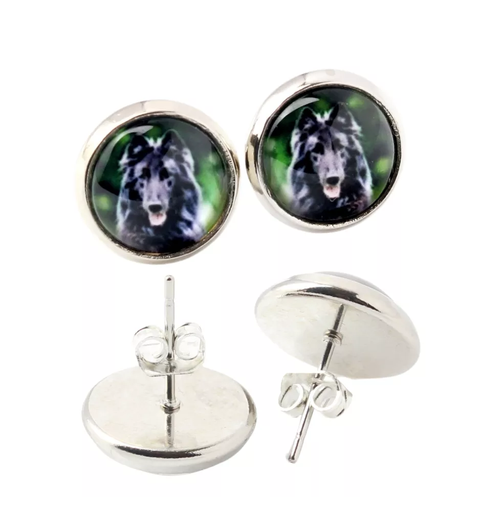 Chiens de Berger Belge - boucles d'oreilles dans une boîte, votre photo, bijoux faits à la main, produit de la marque Art-Dog.
