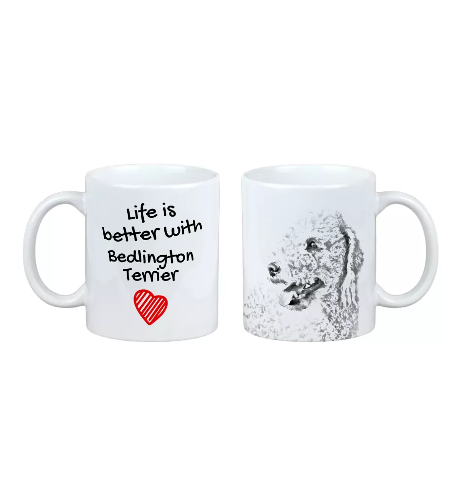 Bedlington Terrier, Rothbury Terrier - Tasse mit Hund, Tasse mit Bild, personalisiertes Geschenk der Marke Art-Dog