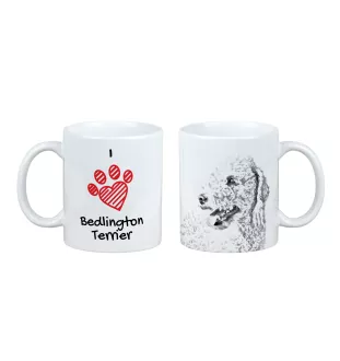 Bedlington Terrier kubek z psem I love Art-Dog