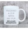 Belgian Shepherd Dog, Belgian Sheepdog - cup with a geometric dog image and the inscription Art-Dog
