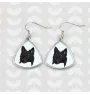 Chiens de Berger Belge - boucles d'oreilles avec une photo et un motif de chien géométrique Art-Dog