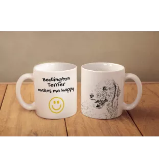 Bedlington Terrier, Rothbury Terrier - Tasse mit Hund, fröhliche Tasse für Hundeliebhaber, personalisiertes Geschenk der Marke Art-Dog