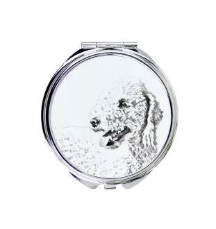 Terrier De Bedlington, Bedlington Terrier - miroir de poche avec chien, miroir personnalisé pour sac à main, miroir compact avec impression de la marque Art-Dog