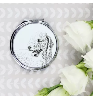 Bedlington Terrier, Rothbury Terrier, Rodbery Terrier - Pocket mirror with a dog, personalized mirror for a purse, compact mirror with Art-Dog brand print.