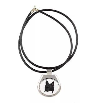 Belgian Shepherd Dog, Belgian Sheepdog - necklace with a geometric design and the inscription "Art-Dog"