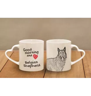 Belgischer Schäferhund I - Tasse mit Hund, entzückende Tasse mit herzförmigem Henkel, universelles Geschenk der Marke Art-Dog