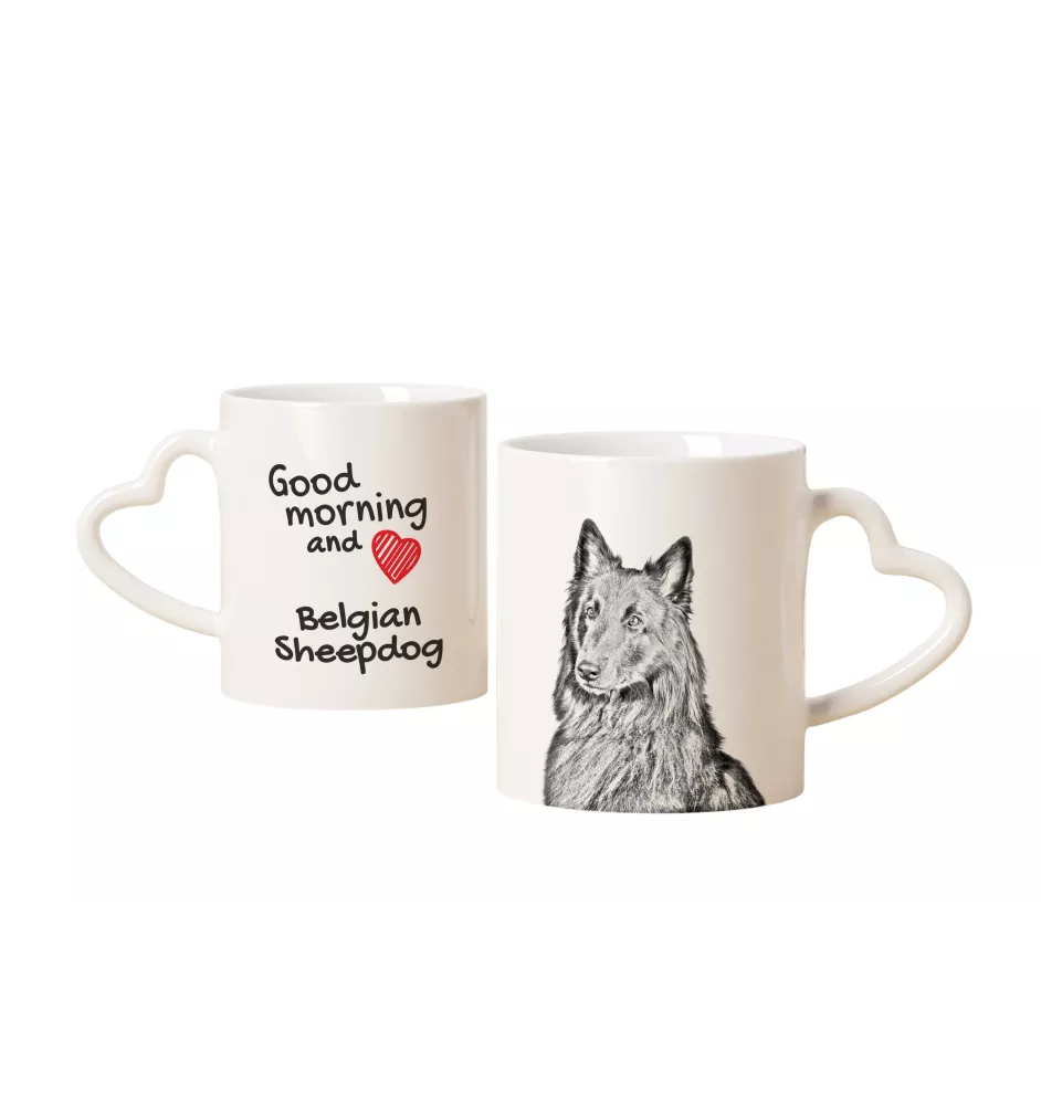Belgischer Schäferhund - Tasse mit Hund, entzückende Tasse mit herzförmigem Henkel, universelles Geschenk der Marke Art-Dog