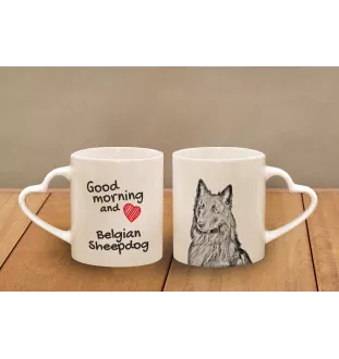 Belgischer Schäferhund - Tasse mit Hund, entzückende Tasse mit herzförmigem Henkel, universelles Geschenk der Marke Art-Dog