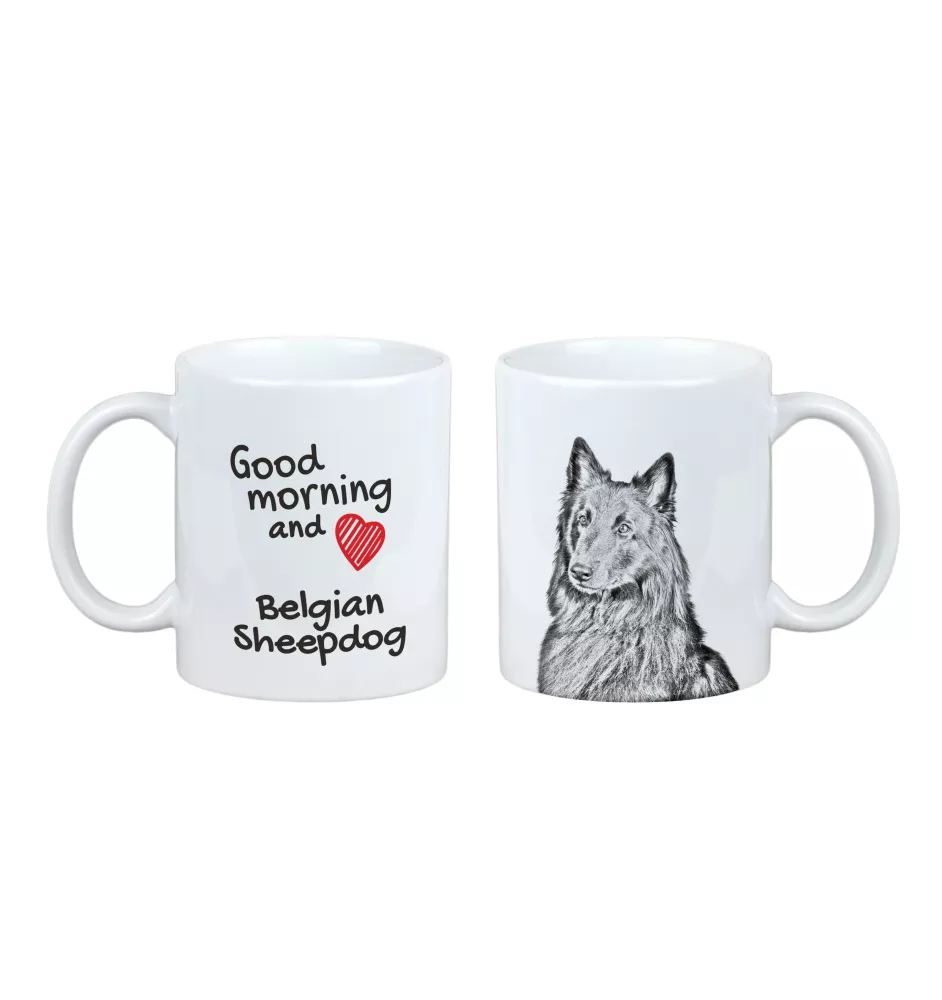 Owczarek belgijski kubek z psem good morning Art-Dog