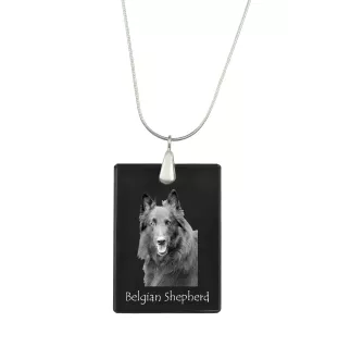 Chiens de Berger Belge - Pendentif en cristal avec chien, collier en argent avec photo, pendentif personnalisé par la marque Art-Dog