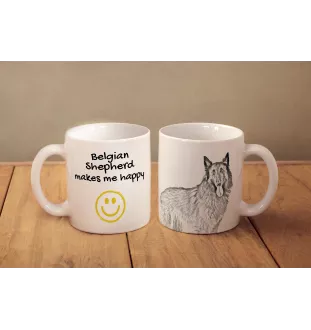 Belgian Shepherd Dog, Belgian Sheepdog I - cup with a dog, cheerful cup for a dog lover, personalized gift from the Art-Dog brand