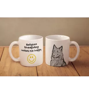 Belgian Shepherd Dog, Belgian Sheepdog - cup with a dog, cheerful cup for a dog lover, personalized gift from the Art-Dog brand