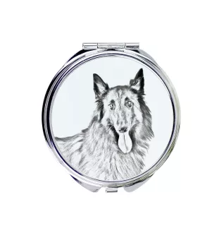 Azawakh I - Taschenspiegel mit Hund, personalisierter Taschenspiegel, kompakter Spiegel mit Art-Dog-Logo