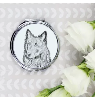 Chiens de Berger Belge - miroir de poche avec chien, miroir personnalisé pour sac à main, miroir compact avec impression de la marque Art-Dog