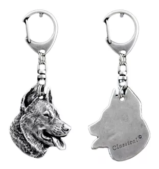 Berger de Beauce, Beauceron, Beauce Sheep Dog - Silver-plated key ring with dog, handbag decoration, backpack pendant by Art-Dog brand