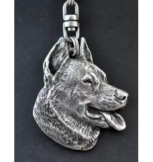 Berger de Beauce, Beauceron, Beauce Sheep Dog - Silver-plated key ring with dog, handbag decoration, backpack pendant by Art-Dog brand