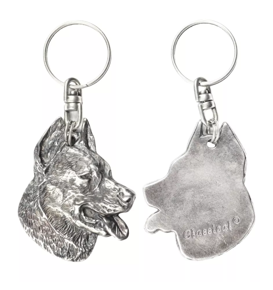 Beauceron, berger de Beauce, berger francais, bas-rouge - Pendentif argenté avec un chien dans une boîte décorative, décoration de sac à main, pendentif de sac à dos par la marque Art-Dog