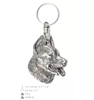 Berger de Beauce, Beauceron, Beauce Sheep Dog - Silver-plated pendant with a dog in a decorative box, handbag decoration, backpack pendant by Art-Dog brand