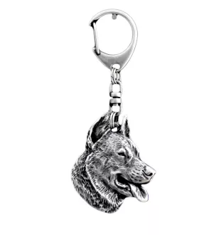 Berger de Beauce, Beauceron, Beauce Sheep Dog - Silver-plated key ring with a dog in a gift box, handbag decoration, backpack pendant by Art-Dog brand
