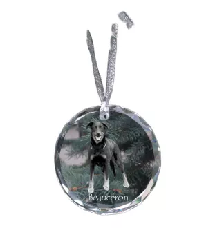 Berger de Beauce, Beauceron - Kristallkugel mit Foto, Hundebild im Kristall, personalisierter Christbaumschmuck von Art-Dog.