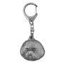 Bichon Frise, Bichon Tenerife, Bichon a poil frise - Silver-plated key ring with dog, handbag decoration, backpack pendant by Art-Dog brand