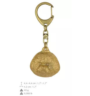 Bichon a poil frise, Bichon Frise, Bichon Tenerife - Porte-clés doré avec chien, décoration de sac à main, accessoire de luxe de la marque Art-Dog